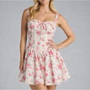 Trixxi Pink and Cream Floral Mini Dress
